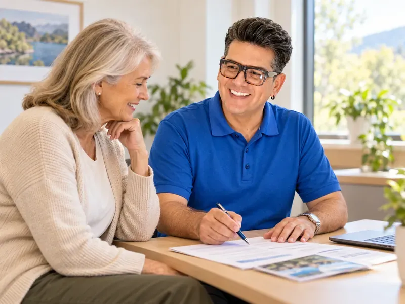 Advisor reviewing a written quote with a patient