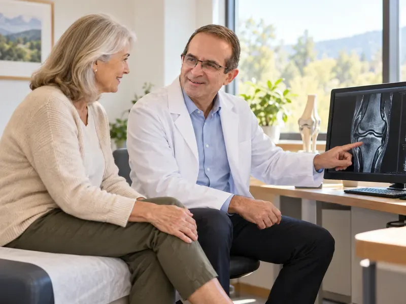 Physician reviewing results with a patient in a consultation room