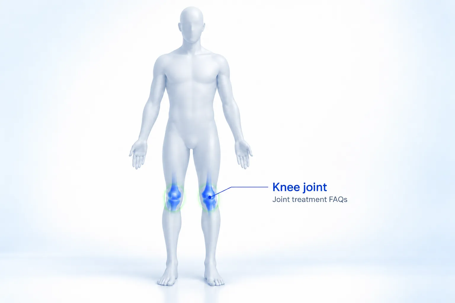 Knee joints location on a neutral human figure
