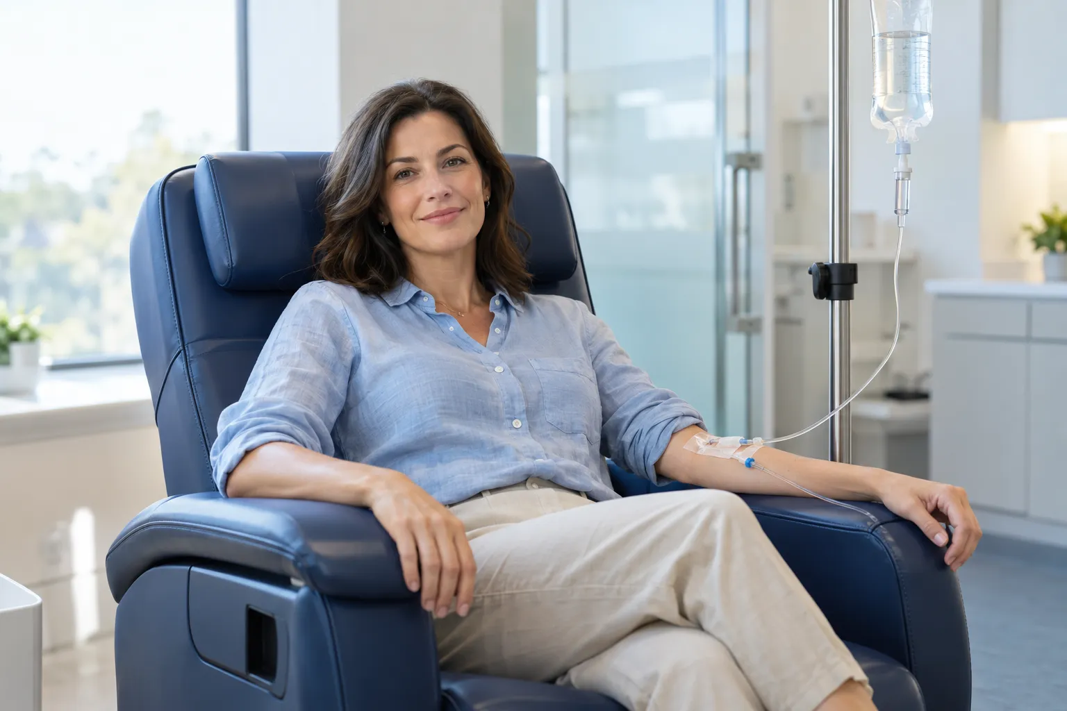 Patient receiving supervised therapy